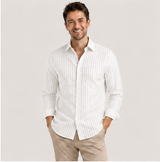 white gold stripe Unstiched Fabric - featured image
