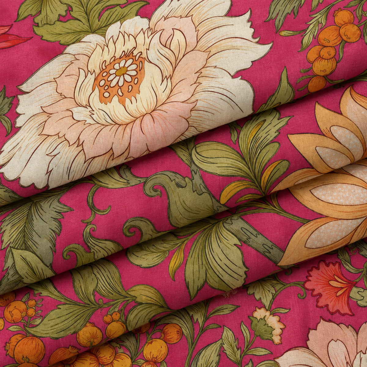 Dg-1348 - S Rose Pink Botanical Floral Kurta Fabric