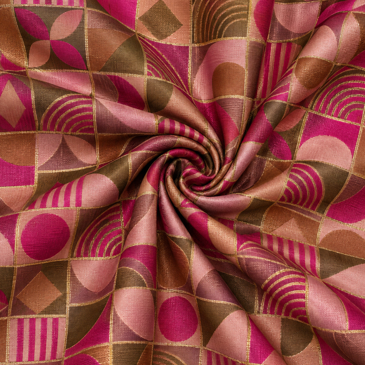 JqKt-168 - Sv1. Pink Bronze Geometric Kurta Fabric
