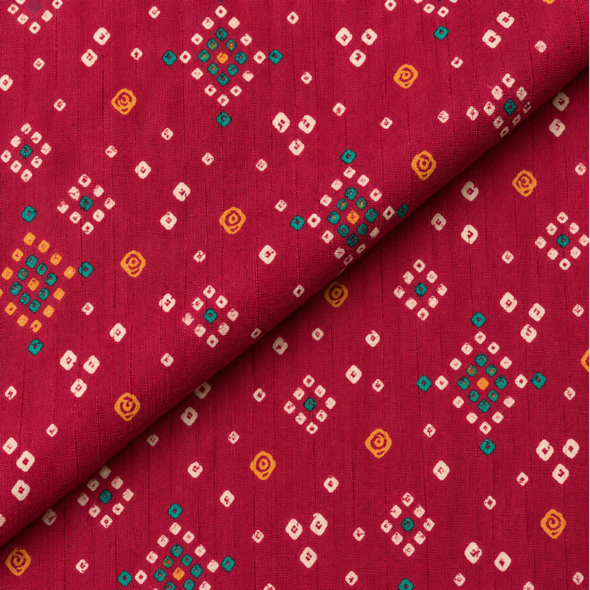 Dg-1413 - S Redish Bandhani Print Kurta Fabric