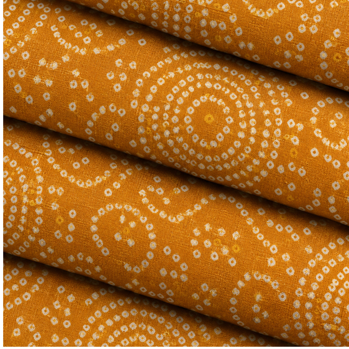 Dg-1415 - S Mustard Circular Bandhani Print Kurta Fabric