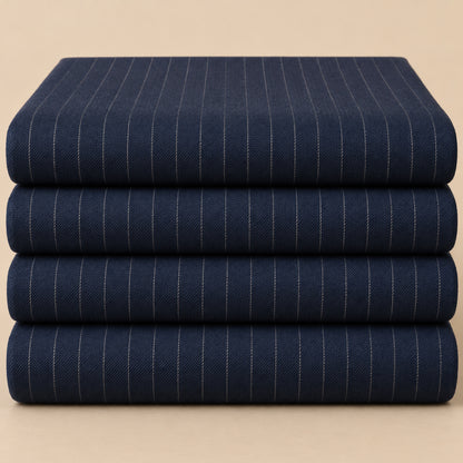 Spdfs-224  - 1-Navy Blue Pinstripe Trouser Fabric