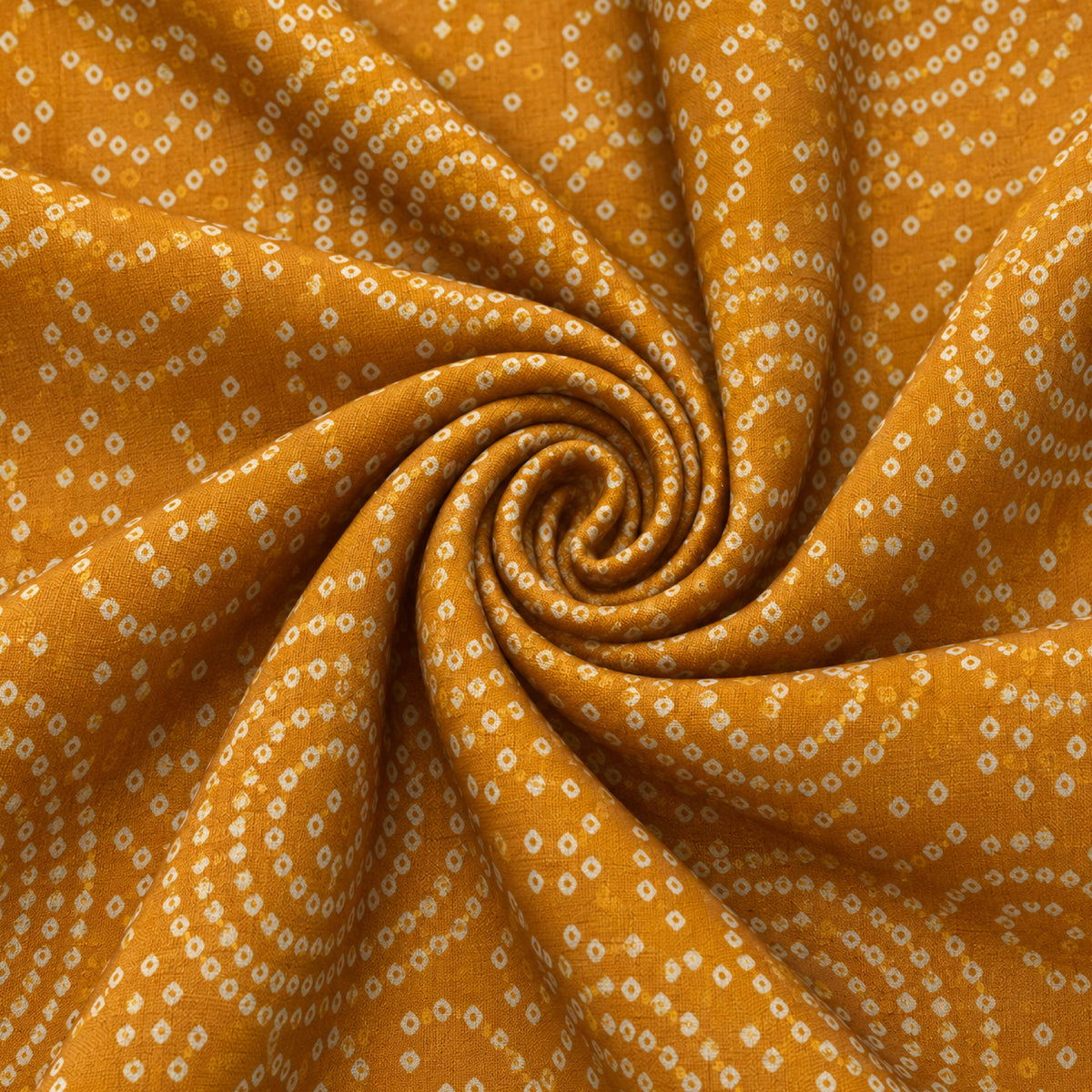 Dg-1415 - S Mustard Circular Bandhani Print Kurta Fabric
