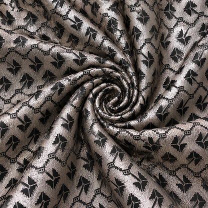 JqEt-1035 - 002 Taupe Black Geometric Kurta Fabric