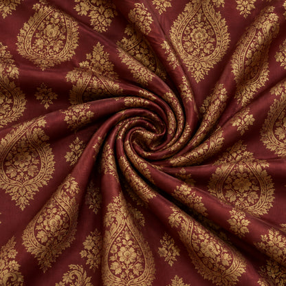 Dg-984 - S Maroon Gold Ornamental Kurta Fabric
