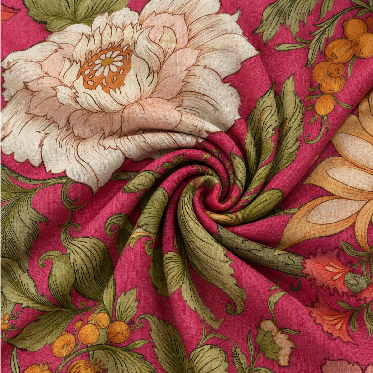 Dg-1348 - S Rose Pink Botanical Floral Kurta Fabric