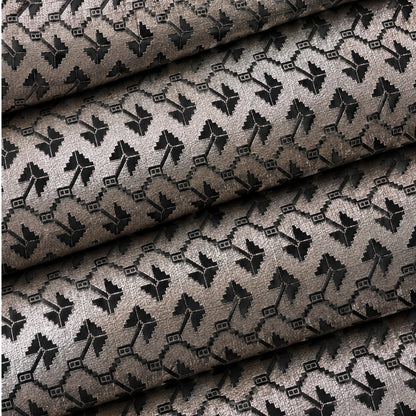 JqEt-1035 - 002 Taupe Black Geometric Kurta Fabric