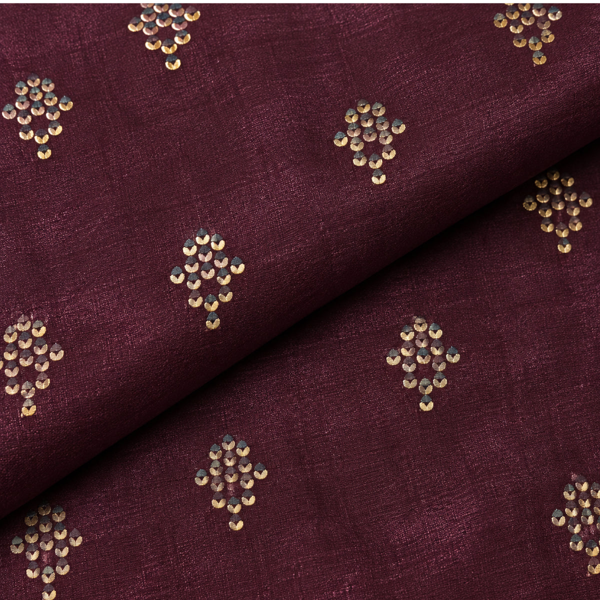JqE.nb-1167 001 Wine Gold Buti Kurta Fabric