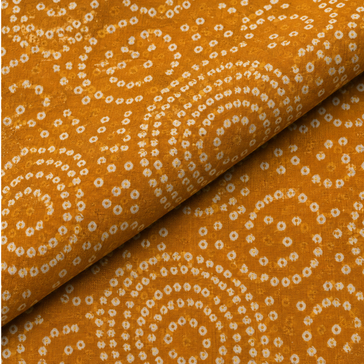 Dg-1415 - S Mustard Circular Bandhani Print Kurta Fabric