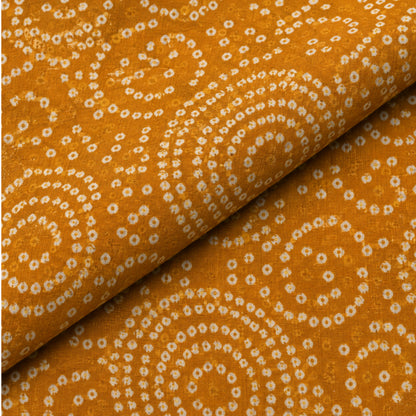 Dg-1415 - S Mustard Circular Bandhani Print Kurta Fabric