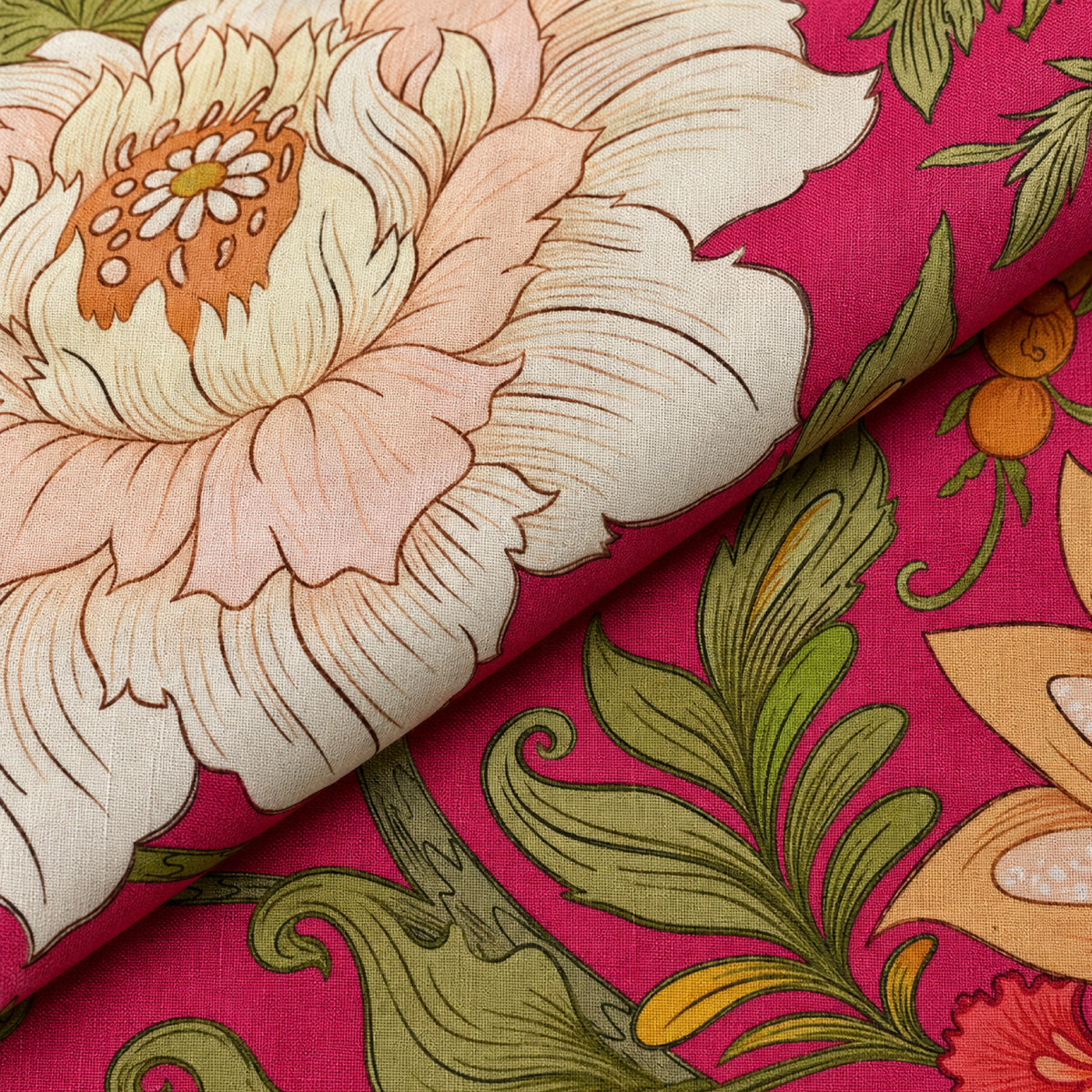 Dg-1348 - S Rose Pink Botanical Floral Kurta Fabric
