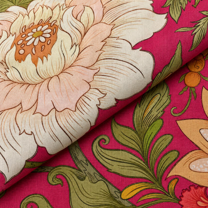 Dg-1348 - S Rose Pink Botanical Floral Kurta Fabric