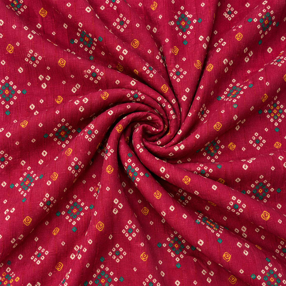 Dg-1413 - S Redish Bandhani Print Kurta Fabric