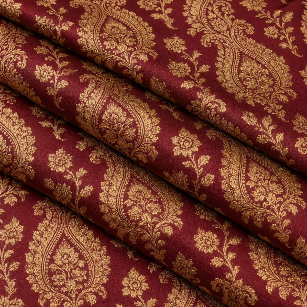 Dg-984 - S Maroon Gold Ornamental Kurta Fabric