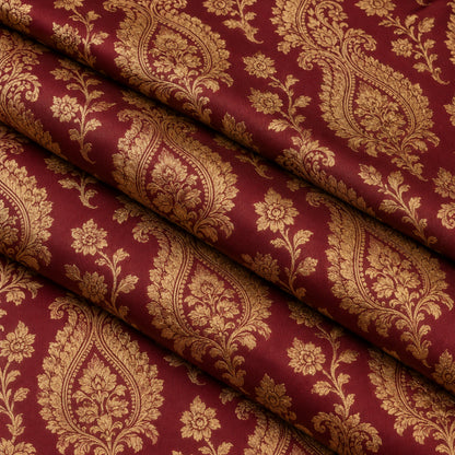 Dg-984 - S Maroon Gold Ornamental Kurta Fabric