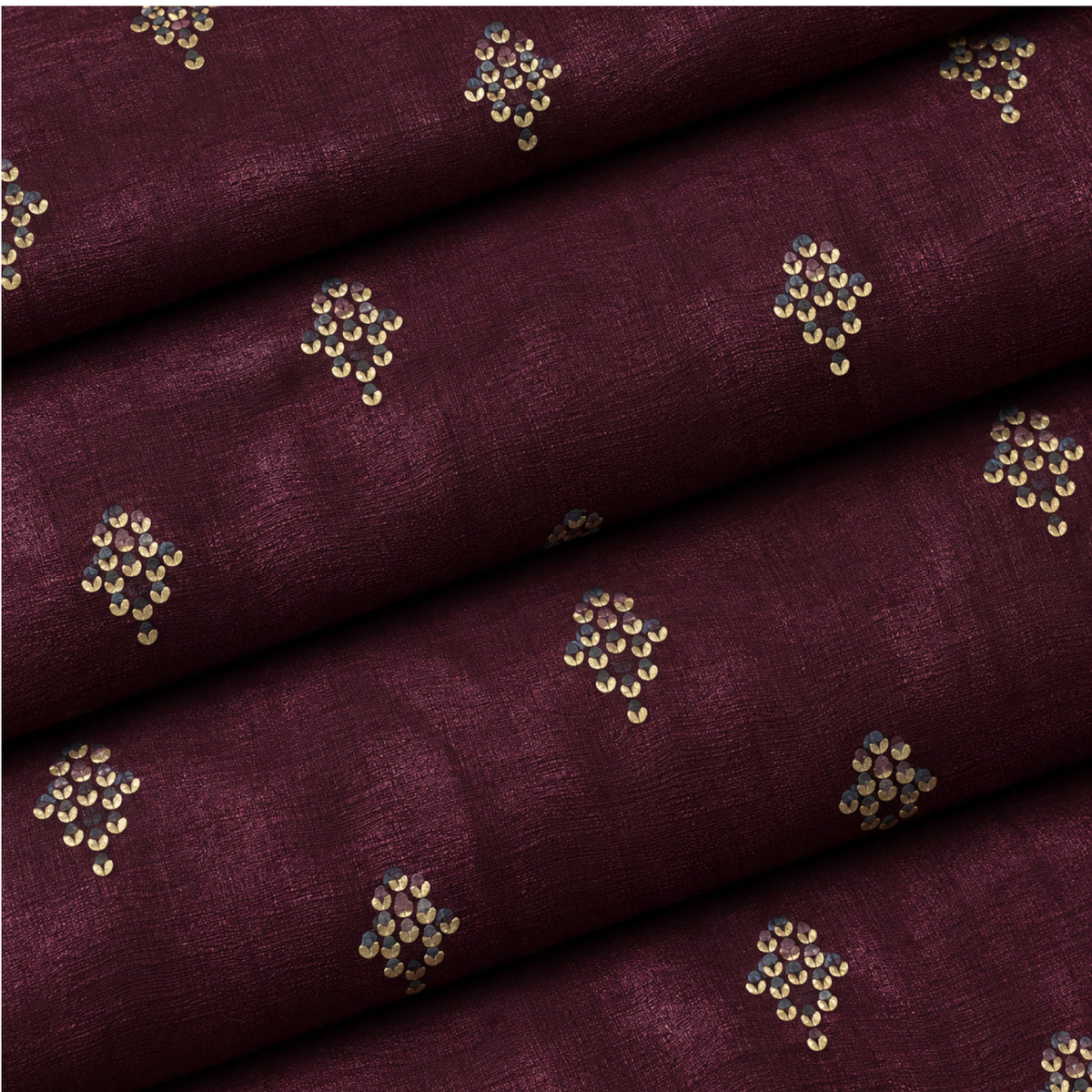 JqE.nb-1167 001 Wine Gold Buti Kurta Fabric
