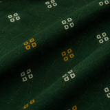 Men's Forest Green Printed Bandhani Cotton Straight Kurta