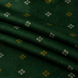 Men's Forest Green Printed Bandhani Cotton Straight Kurta