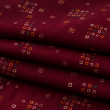 Maroon Printed Cotton Straight Kurta for Men