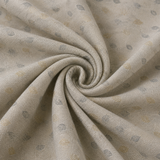 Neutral Beige Textured Cotton Kurta with Metallic Leaf Print