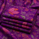 Purple Floral &amp; Botanical Printed Kurta Fabric