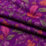 Purple Floral &amp; Botanical Printed Kurta Fabric