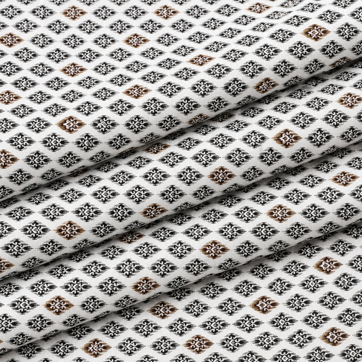 Ivory Charcoal Diamond Kurta Fabric - view 5