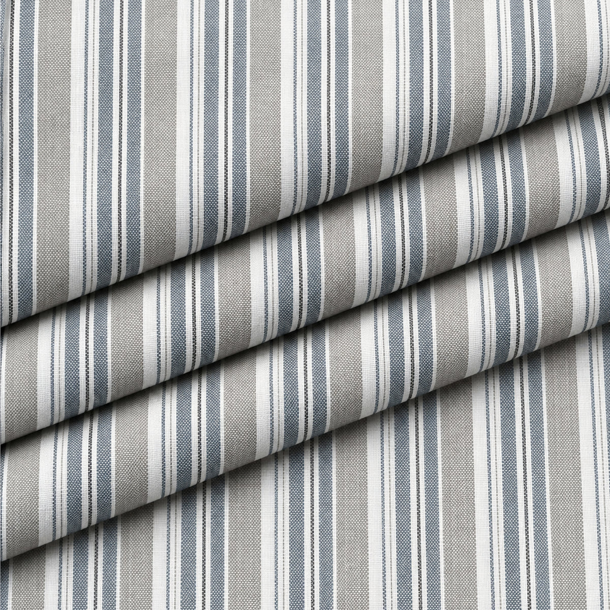 Grey & White Multi-Stripe Shirt Fabric view 3