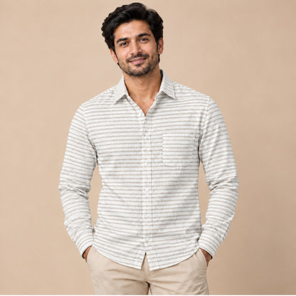  CF352/33 - 2-Ivory Beige Stripe Shirt view 1