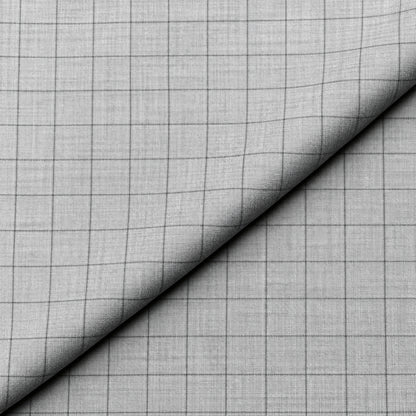 02521 - 1-Light Grey Windowpane Check Trouser Fabric view 4