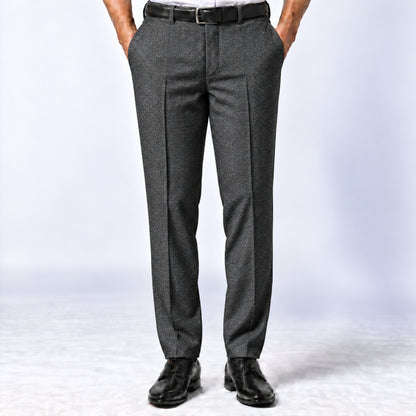 02496 - 3-Dark Charcoal Grey Textured Trouser Fabric view 1