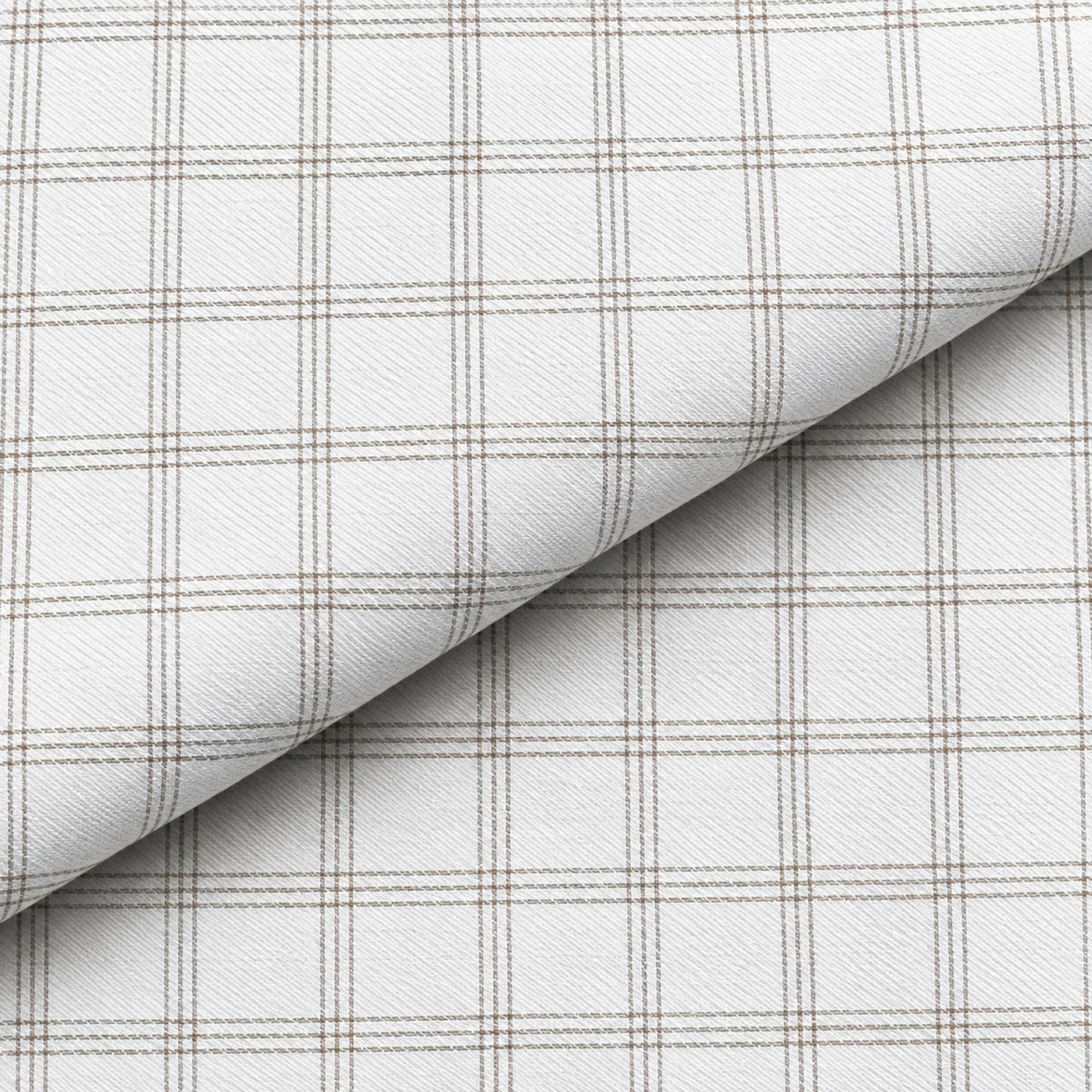SPD/SH-704 - 1 -White & Beige Check Shirt Fabric view 4