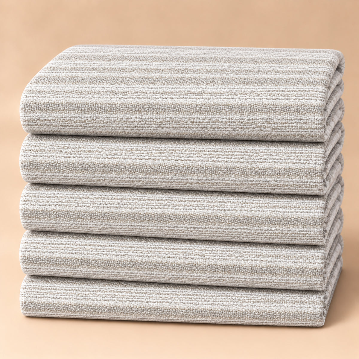 SPD/SH-614 - 1-Beige & White Textured Stripe Shirt Fabric view 5
