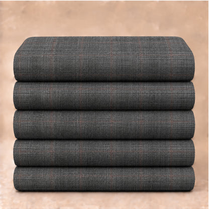 02393 - 2-Charcoal Grey Check Trouser Fabric view 5