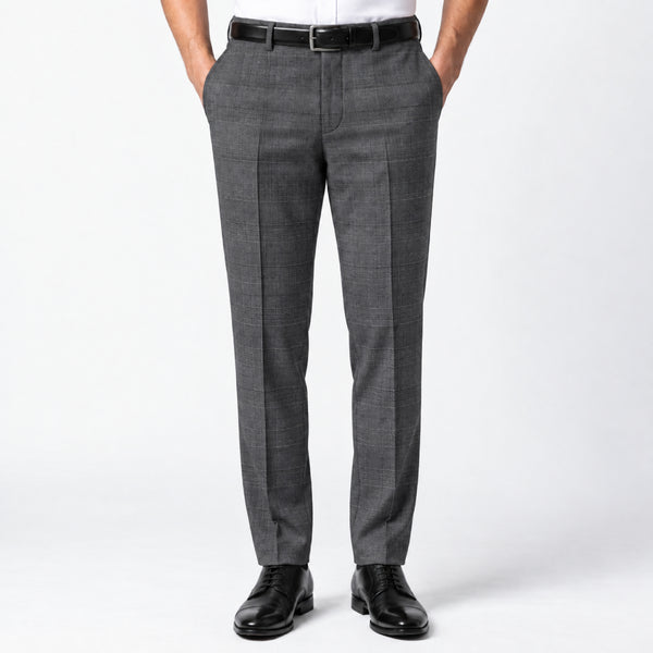 Charcoal Grey Glen Check Trouser Fabric