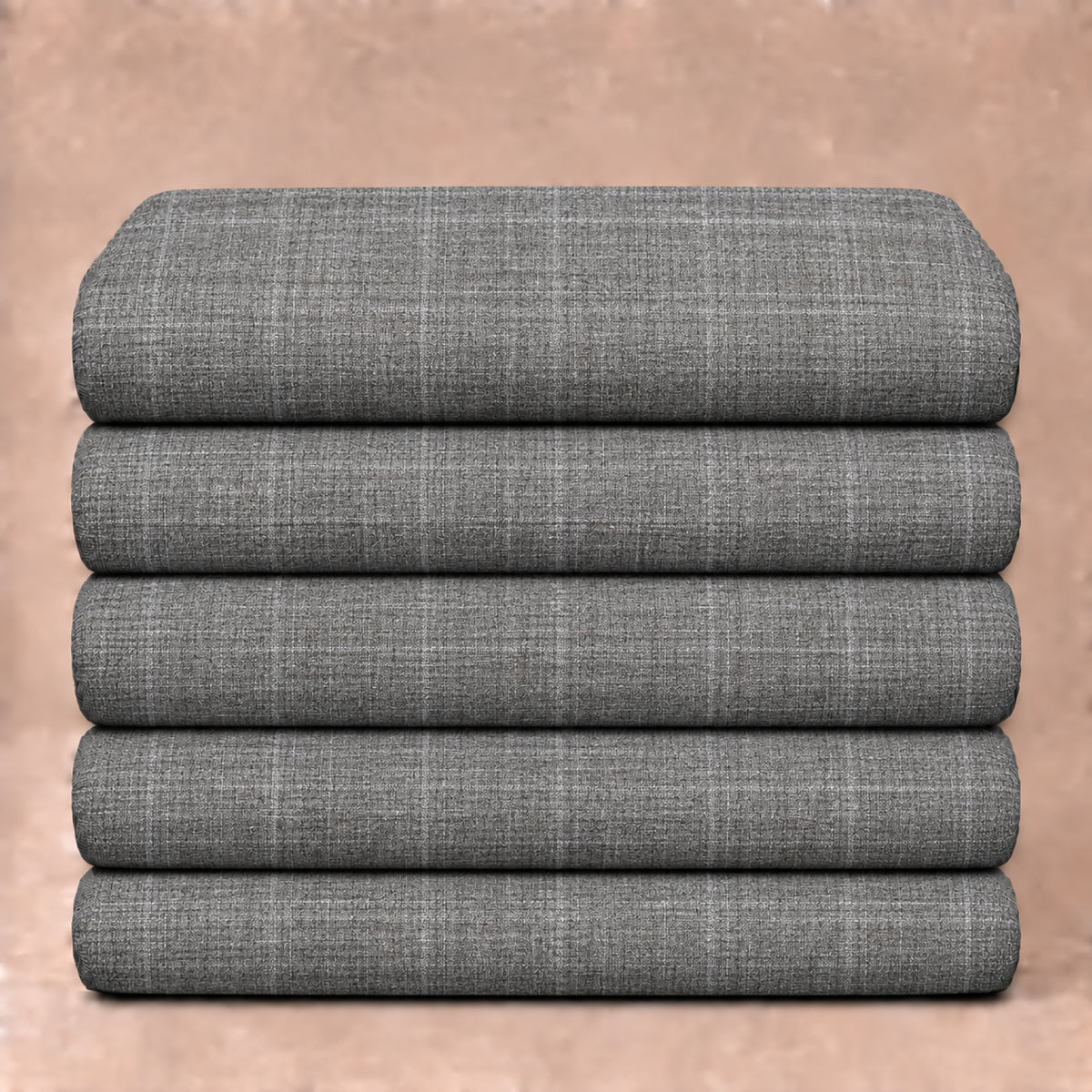 JCL-291 - 1 -Ash Grey Textured Check Trouser Fabric view 5