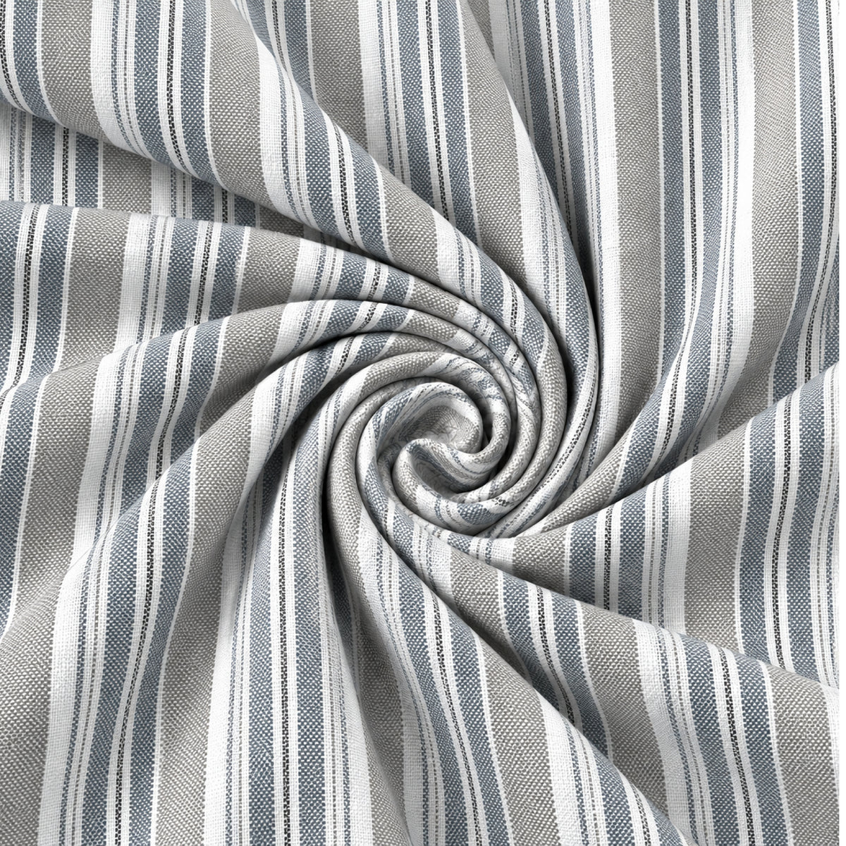 Grey & White Multi-Stripe Shirt Fabric view 2