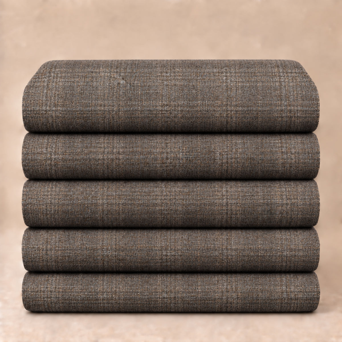 02473 - 2-Mocha Brown Subtle Check Trouser Fabric view 5