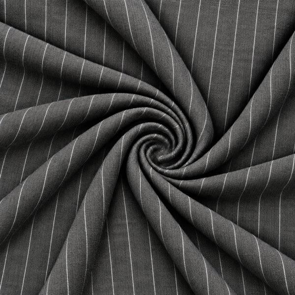 Charcoal Grey Bold Pinstripe Trouser Fabric