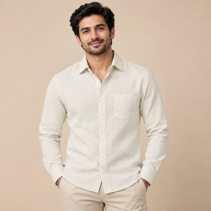  CF349/78 - 5-Ivory Textured Shirt Fabric view 1