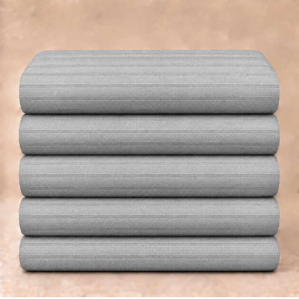 02533 - 1 -Light Grey Textured Stripe Trouser Fabric view 5