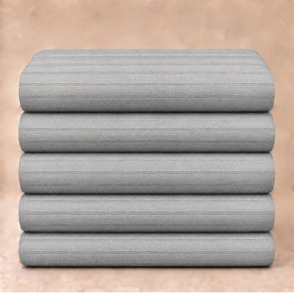 02533 - 1 -Light Grey Textured Stripe Trouser Fabric view 5