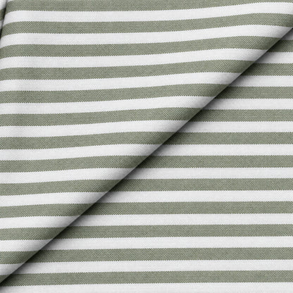 SPD/SH-662 - 3-Olive Green & White Stripe Shirt Fabric view 4