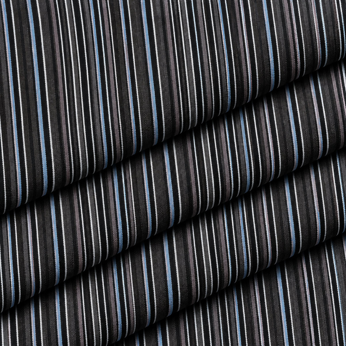 SPD/SH-692 - s -Black & Blue Multi-Stripe Shirt Fabric view 3