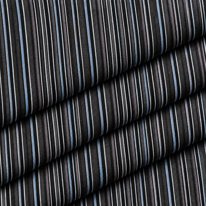 SPD/SH-692 - s -Black & Blue Multi-Stripe Shirt Fabric view 3