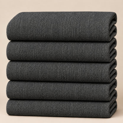 02496 - 3-Dark Charcoal Grey Textured Trouser Fabric view 5