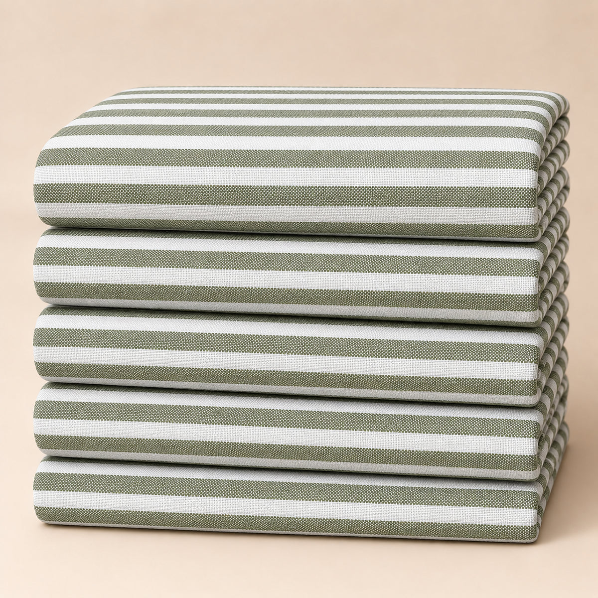 SPD/SH-662 - 3-Olive Green & White Stripe Shirt Fabric view 5