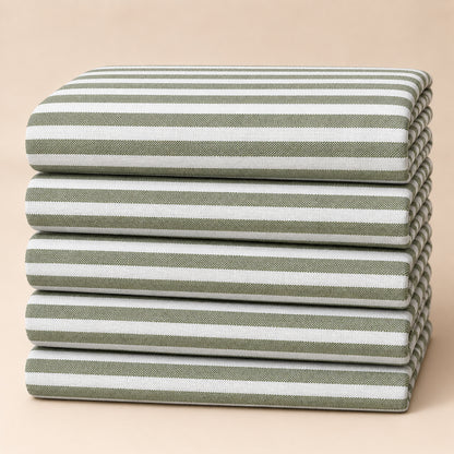 SPD/SH-662 - 3-Olive Green & White Stripe Shirt Fabric view 5