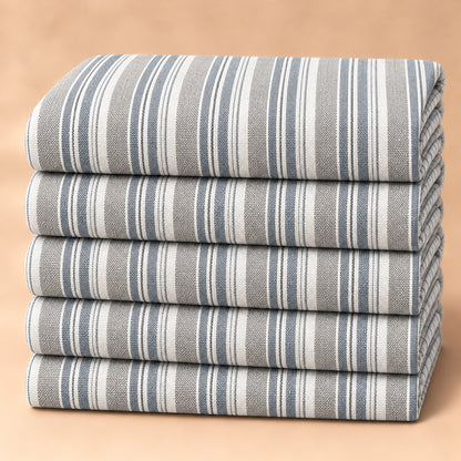 Grey & White Multi-Stripe Shirt Fabric view 5