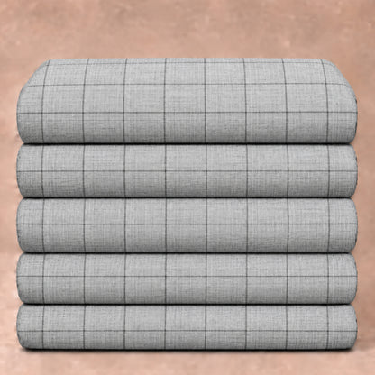 02521 - 1-Light Grey Windowpane Check Trouser Fabric view 5